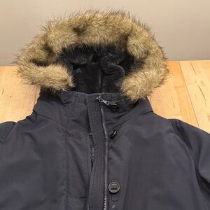 Uniqlo Black Jacket with Fur Trim